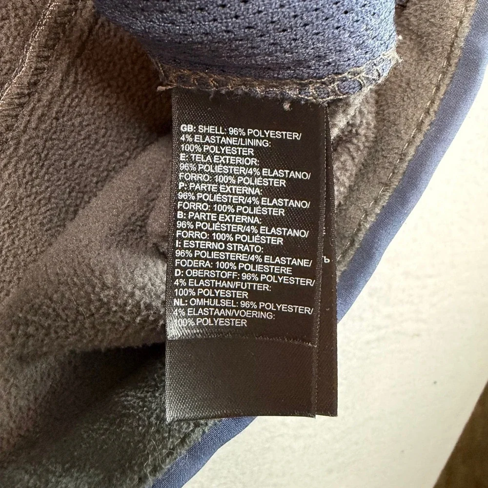 The North Face Apex Bionic Fleece Lined Softshell Jacket M Navy Blue Full Zip